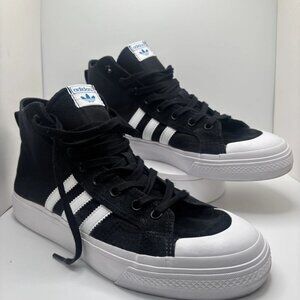 NEW Adidas Nizza Platform Mid Women's Shoes Canvas Black/White Sz 10